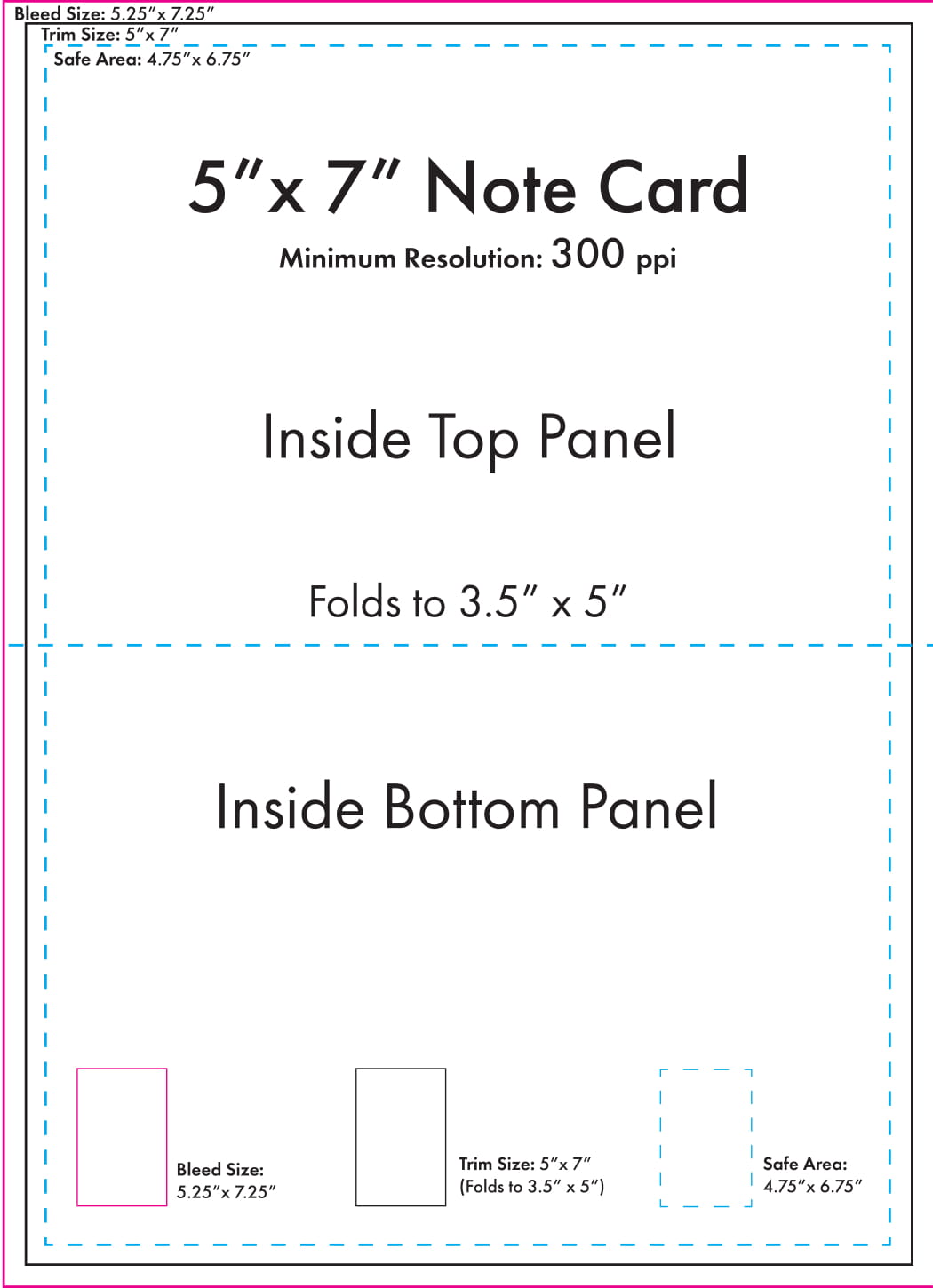 5 x 7 Note Card Template - U.S. Press
