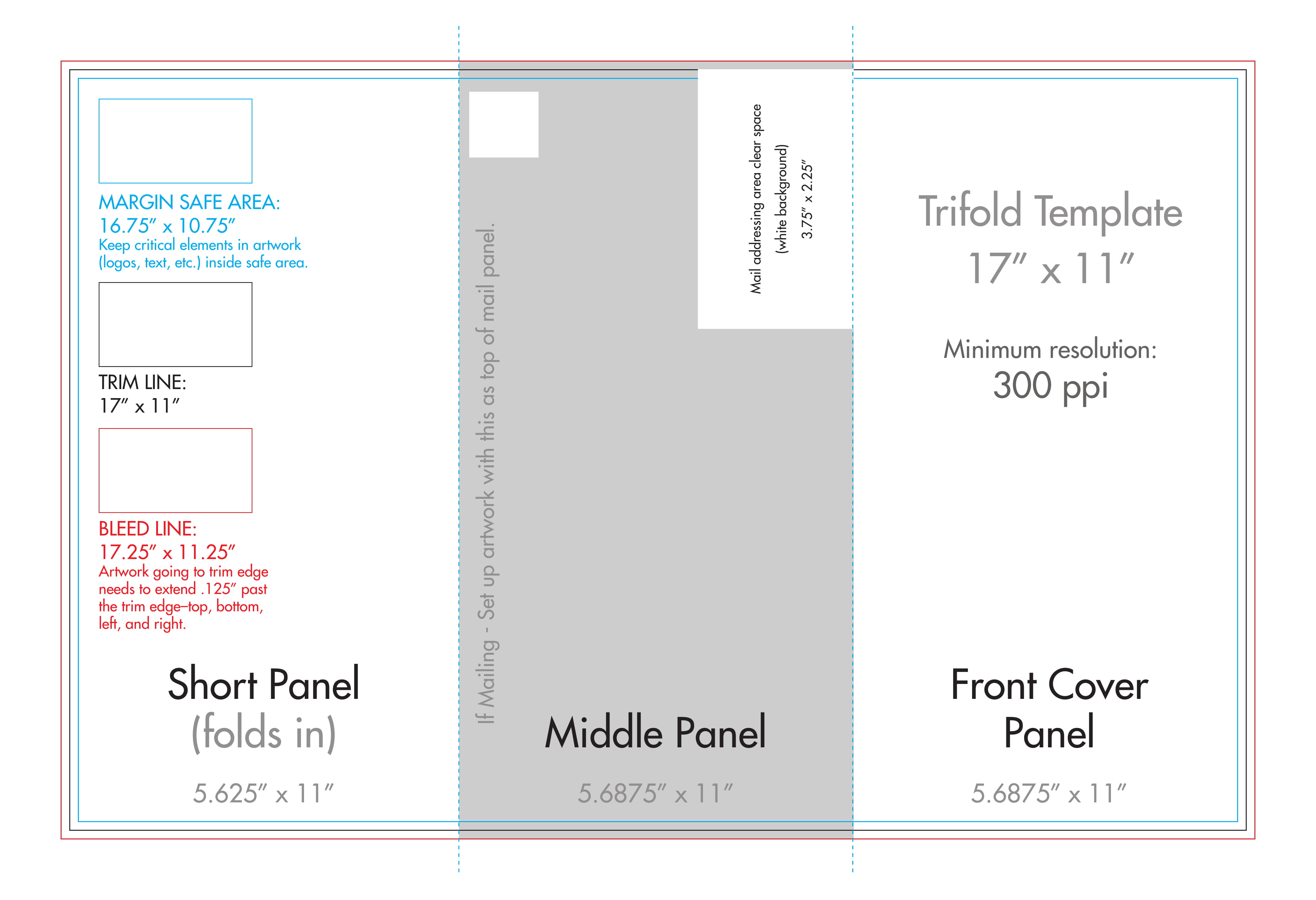 11" x 17" Tri Fold Brochure Template U.S. Press