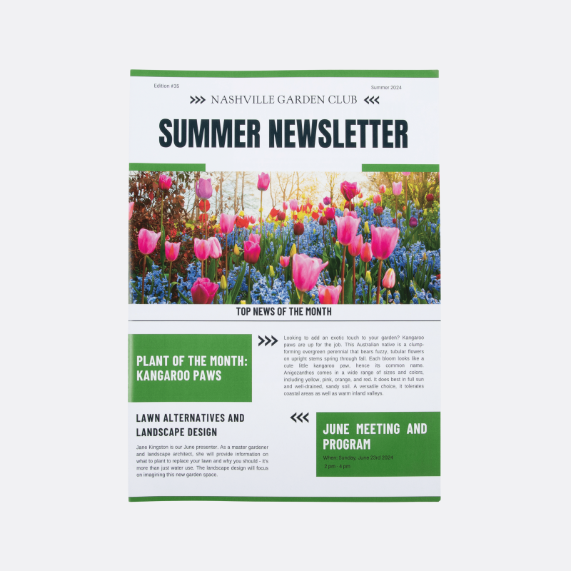 Custom newsletter printing and mailing